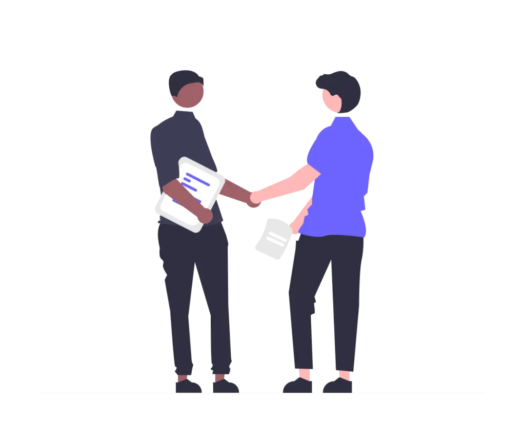 Illustration of two people shaking hands